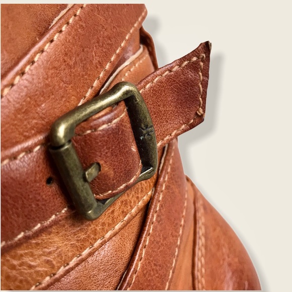 Frye Harlow Multi-Strap Cognac Cute Stiletto Boots - Picture 8 of 15